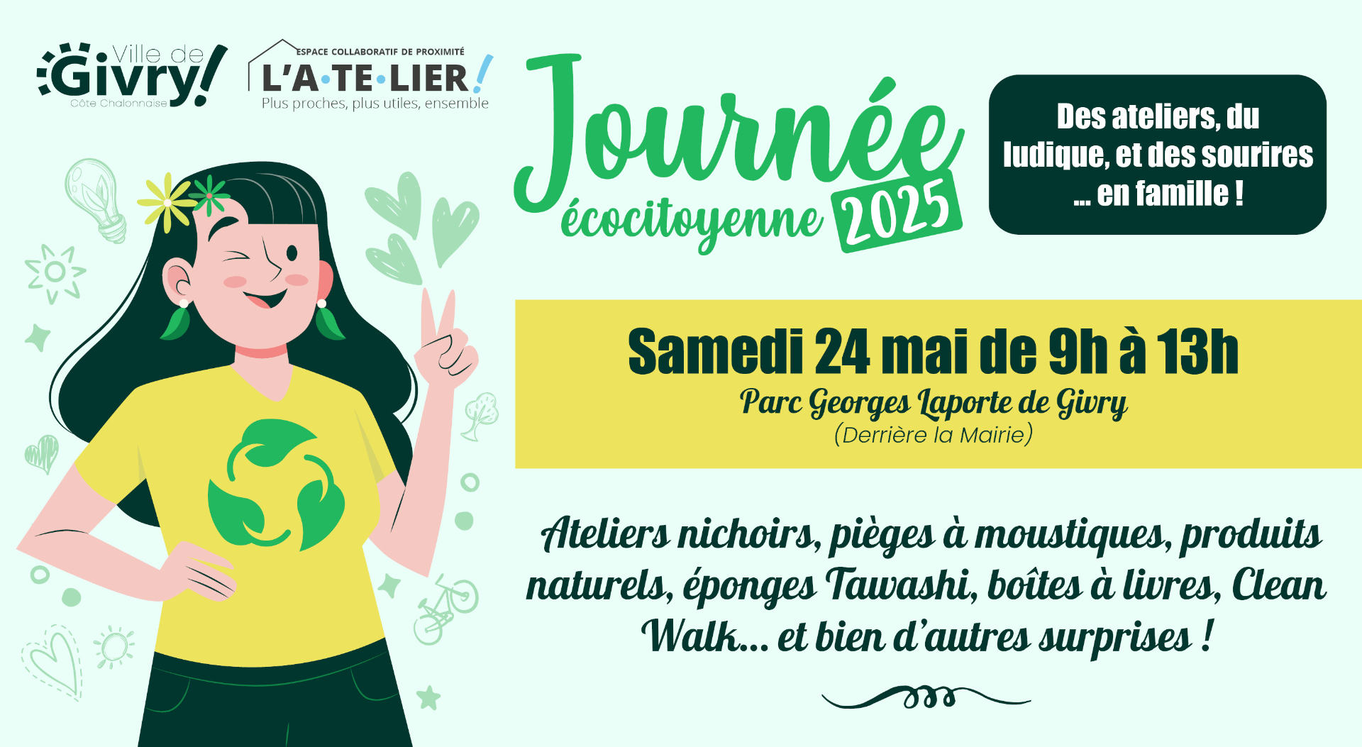 Samedi 24 mai // Journée écocitoyenne à Givry : des ateliers, du ludique et des sourires... en famille !