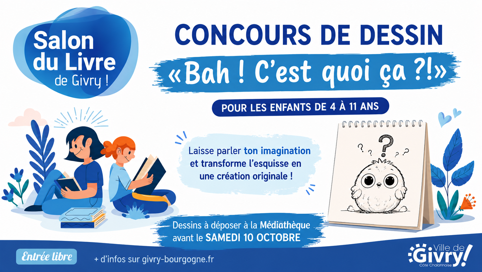 Concours de dessin « Bah ! C’est quoi ça ?! » dans le cadre du Salon du Livre
