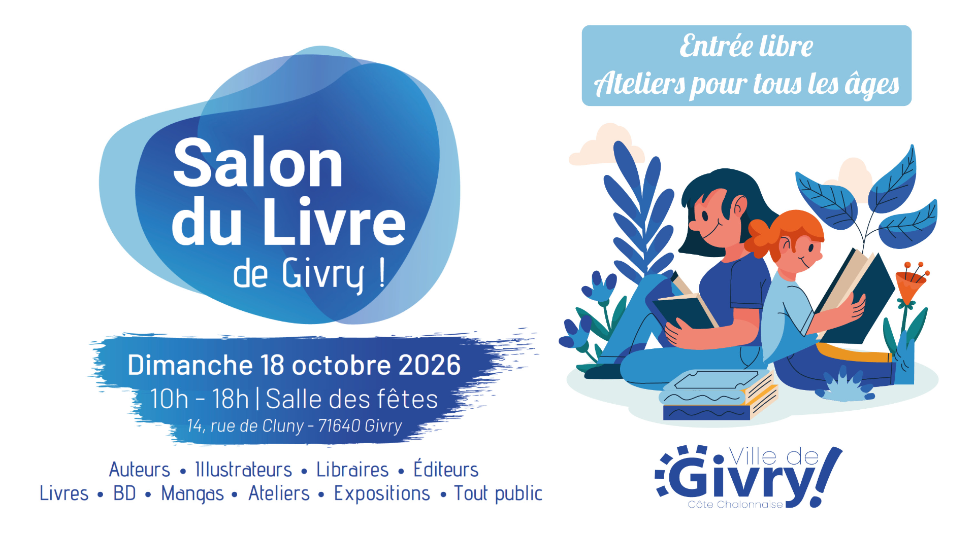 Dimanche 18 octobre : 3ème édition du Salon du Livre
