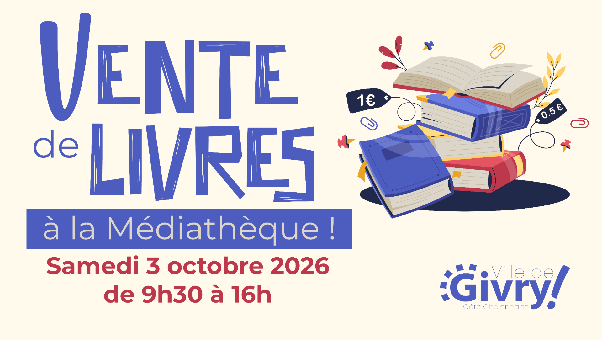 Samedi 3 octobre : vente de livres à la Médiathèque !